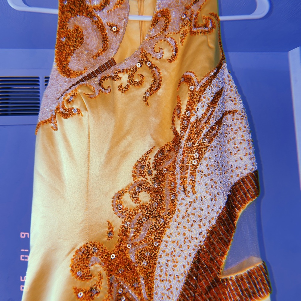 Embellished Gold and Orange Dress